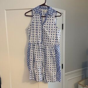Vineyard Vines Blue and White Sleeveless Dress